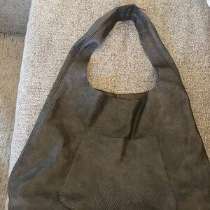 Joy Susan Dark Gray Vegan Leather Hobo Bag